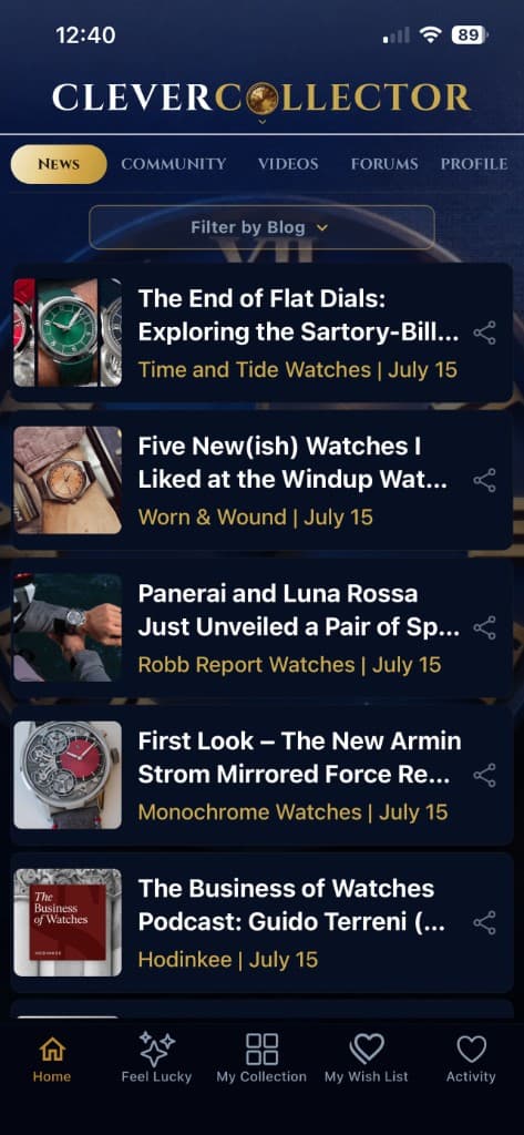CleverCollector Watches — News home